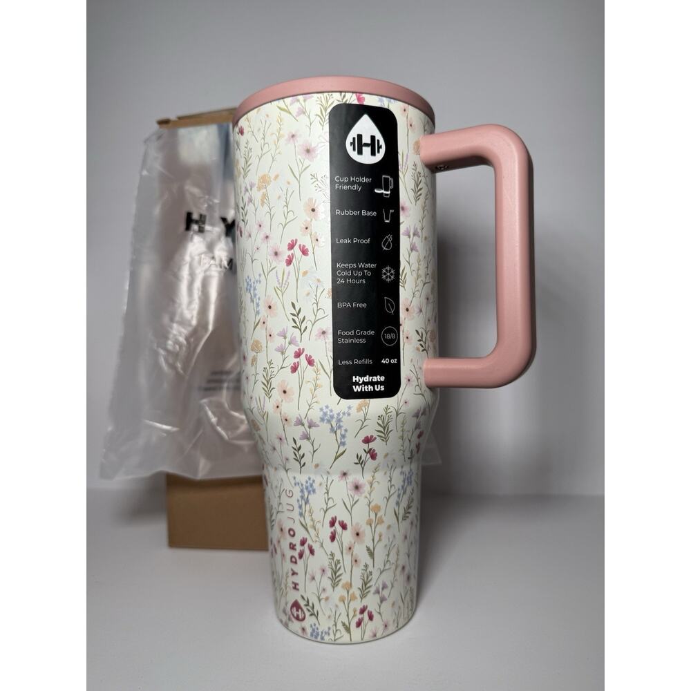 Hydrojug Exclusive WILDFLOWER 40oz Traveler Tumbler BNWT BNIB